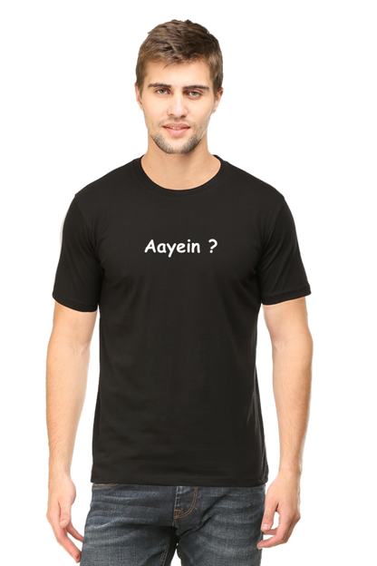 black tshirt of a funny meme aayein